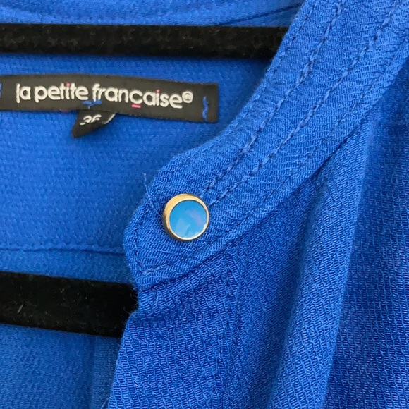 La Petite Française bleue dress with green belt - Picture 4 of 4